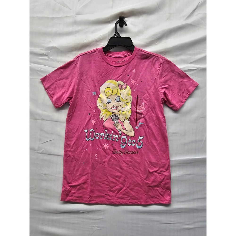 Dolly Parton Womens Graphic T-Shirt Pink Cotton Blend Casual Size XS